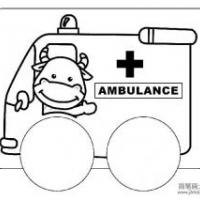 卡通救护车简笔画