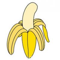剥开的香蕉简笔画画法步骤图片