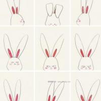 9款超萌的兔子头像表情简笔画