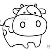 吃草的奶牛简笔画