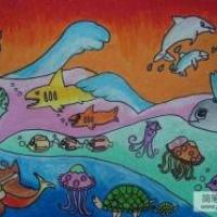 儿童画海底世界