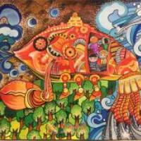 获奖小学生科幻画作品《超能独角鱼》