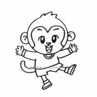 开心的小猴子简笔画