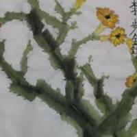 儿童画仙花到我家，中国画仙人掌开花