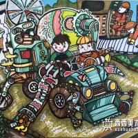 二等奖小学生科幻画《街头垃圾处理车》赏析