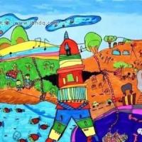 环保主题儿童画《环保机器人》