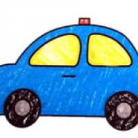 出租车简笔画彩色图片 出租车怎么画简笔画步骤图